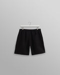 wax london men's Kurt - Washed Black Linen Shorts