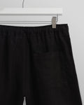 wax london men's Kurt - Washed Black Linen Shorts