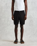 wax london men's Kurt - Washed Black Linen Shorts