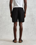 wax london men's Kurt - Washed Black Linen Shorts
