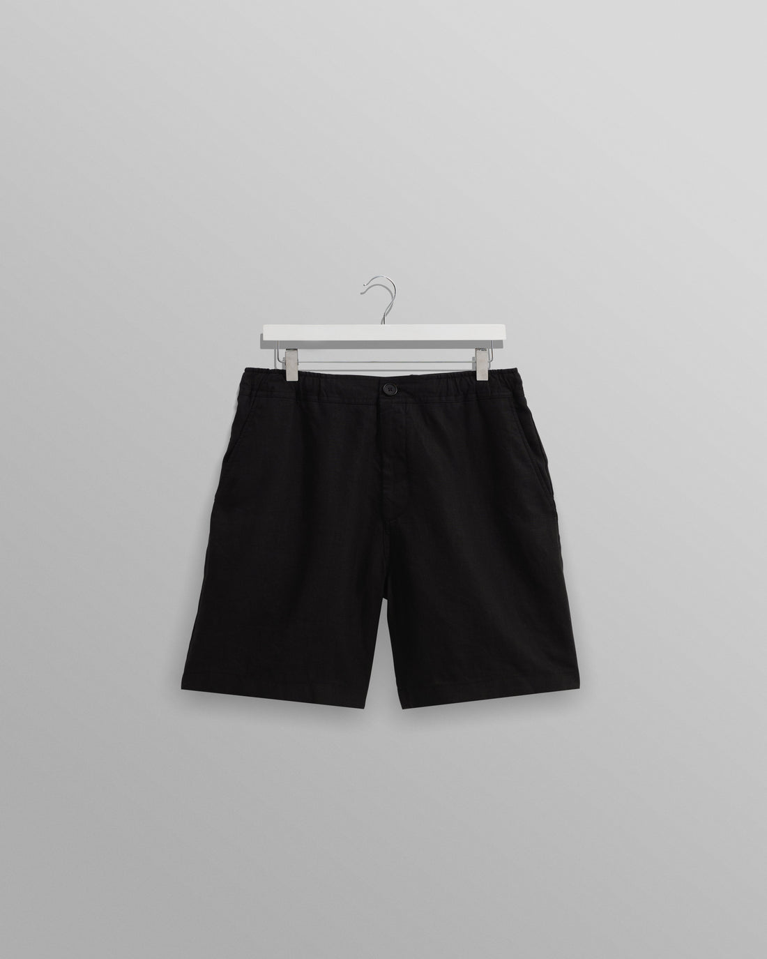 wax london men's Kurt - Washed Black Linen Shorts
