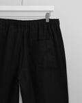 wax london men's Kurt - Washed Black Linen Trousers