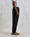 wax london men's Kurt - Washed Black Linen Trousers
