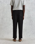 wax london men's Kurt - Washed Black Linen Trousers