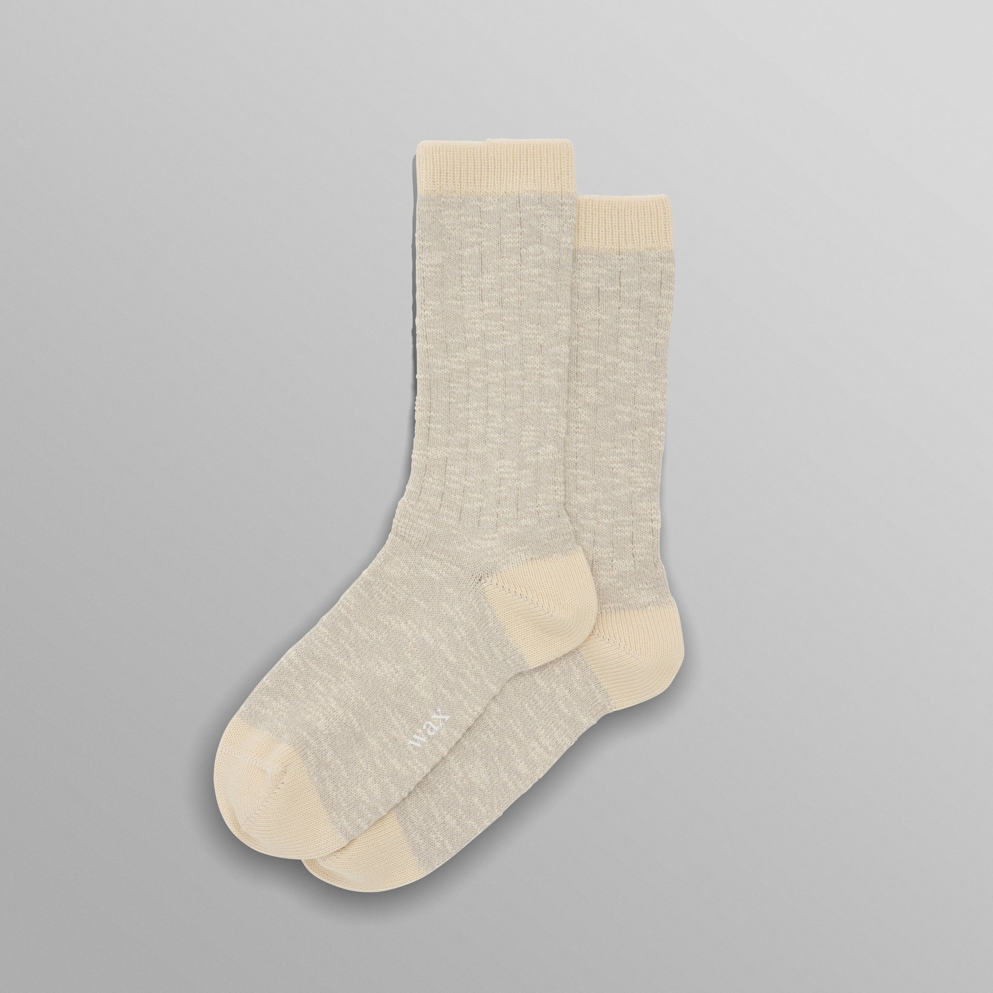 wax london men's Land - Beige Slub Cotton Socks