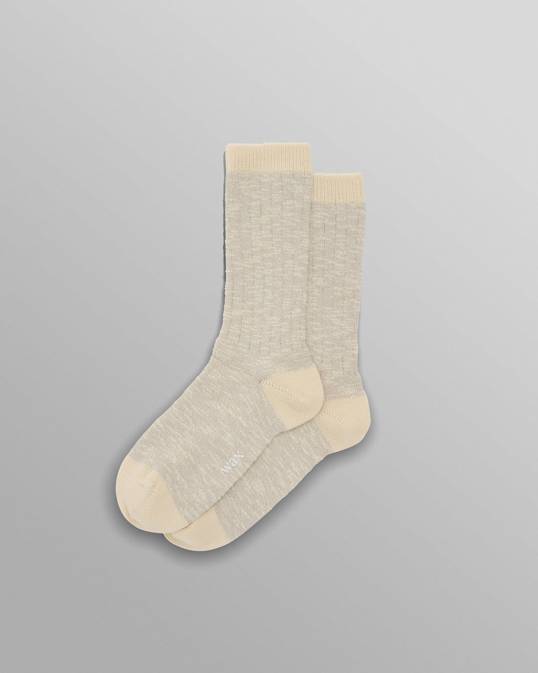 wax london men's Land - Beige Slub Cotton Socks