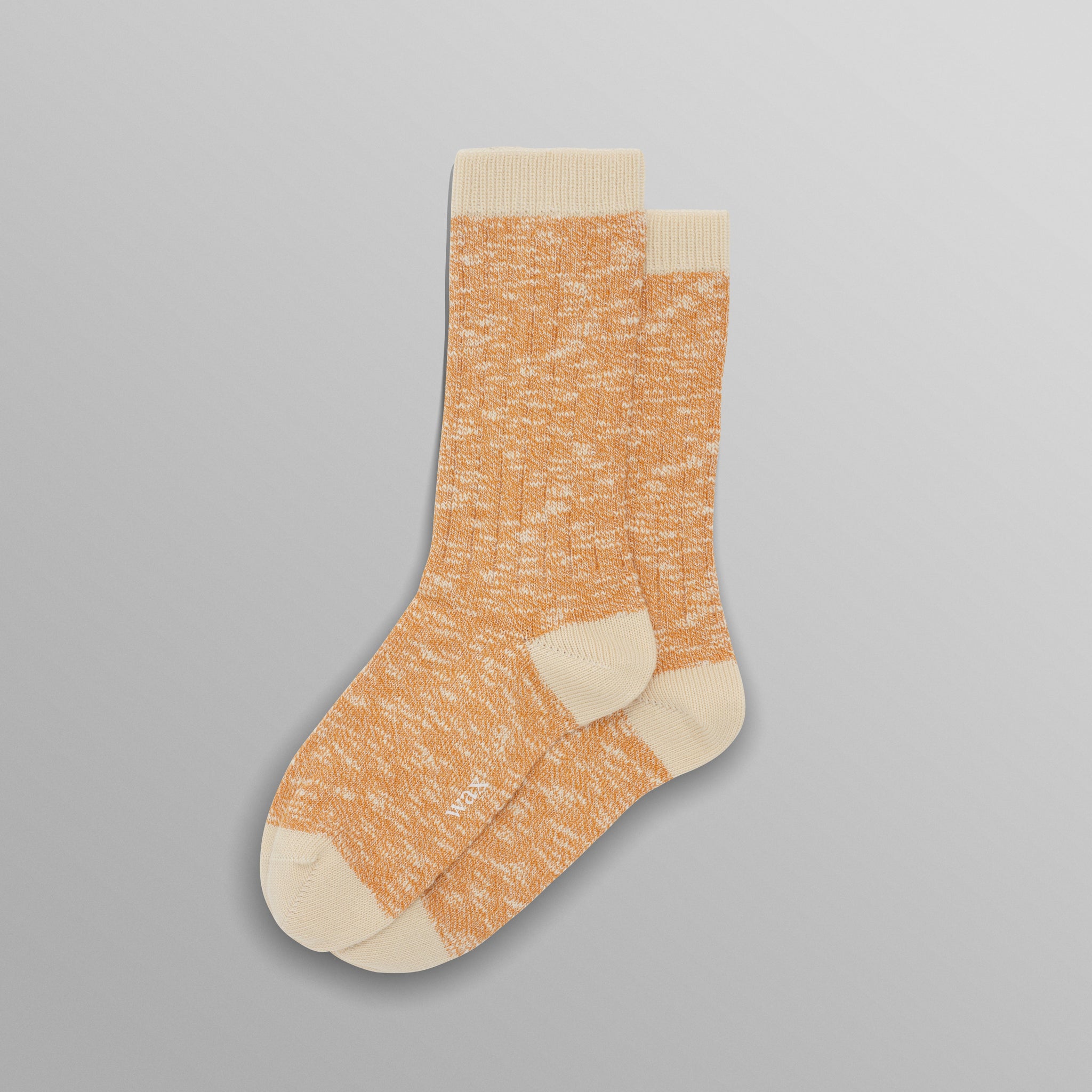 wax london men's Land - Orange Slub Cotton Socks