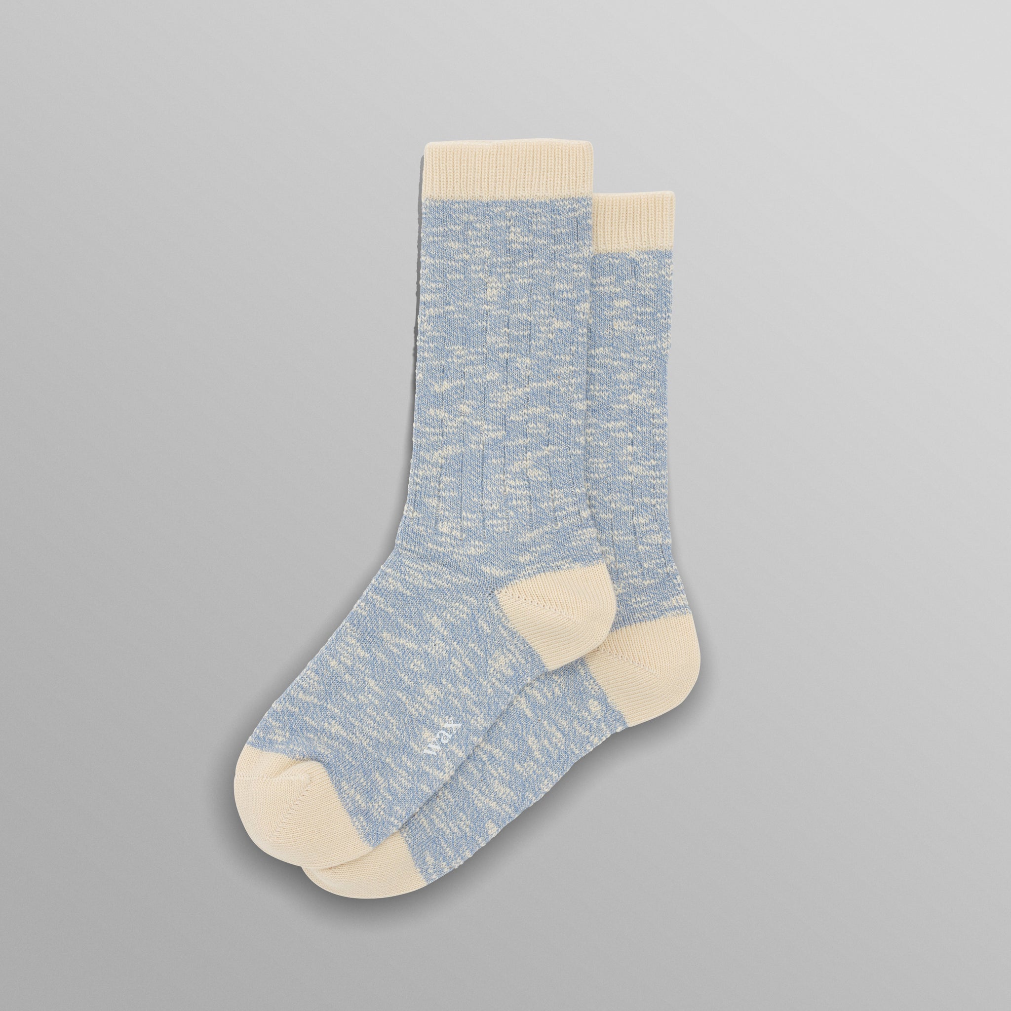 wax london men's Land - Pale Blue Slub Cotton Socks