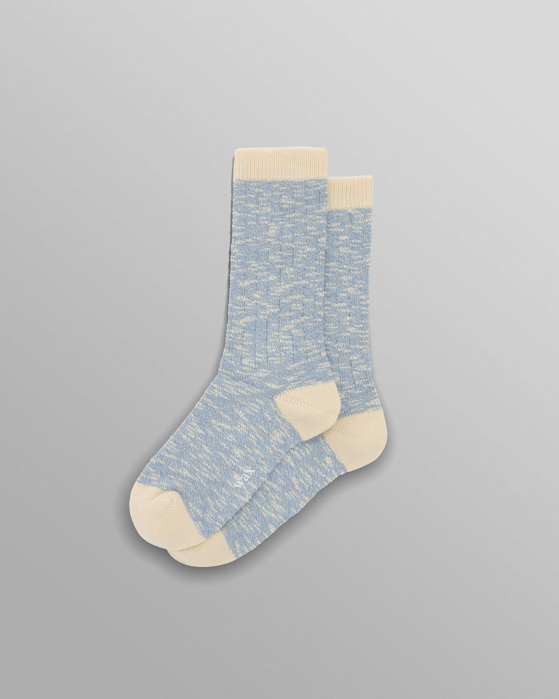 wax london men's Land - Pale Blue Slub Cotton Socks