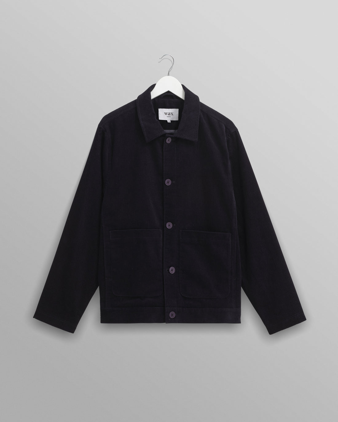 wax london men's Landmark - Navy Corduroy Chore Jacket
