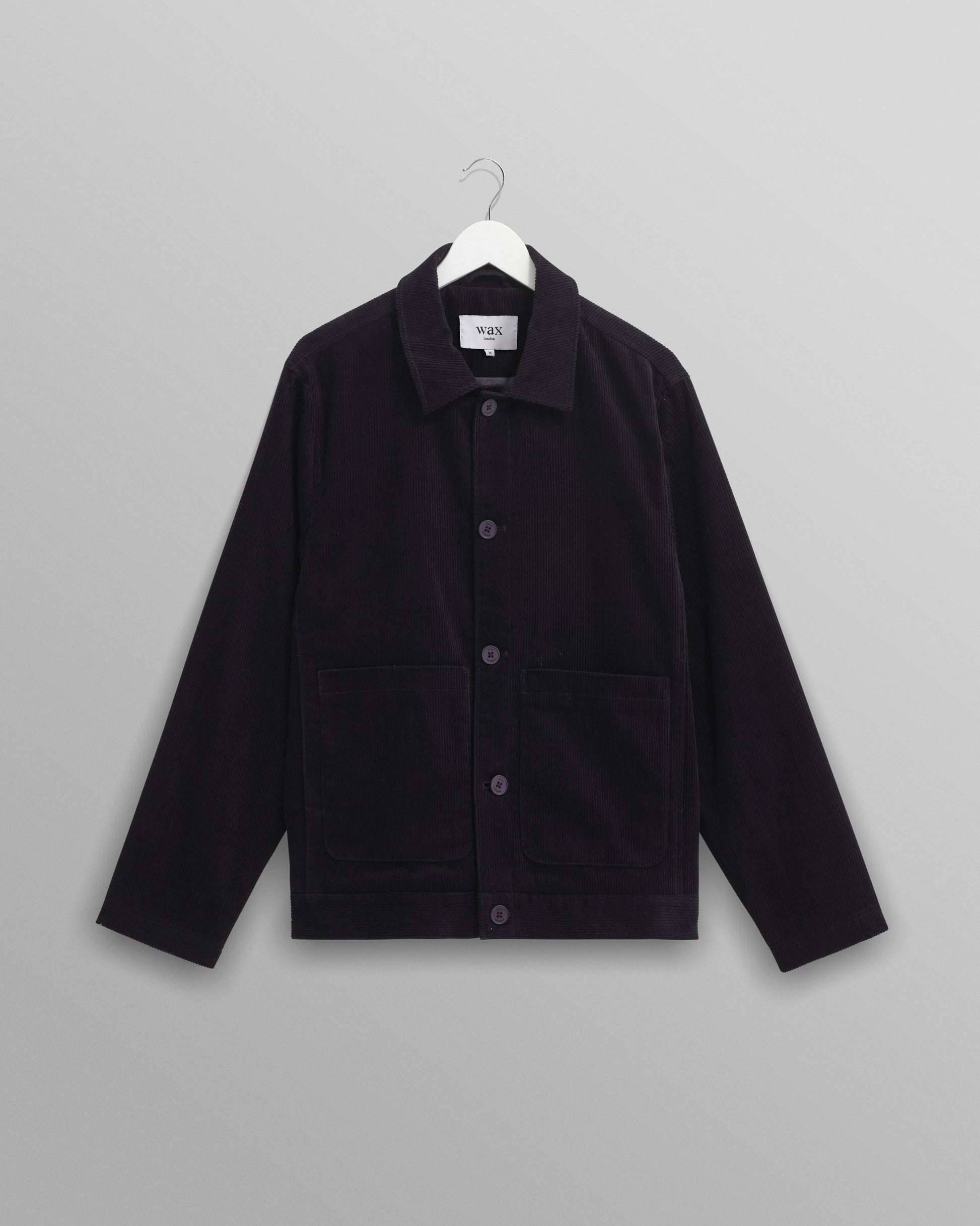 wax london men's Landmark - Navy Corduroy Chore Jacket