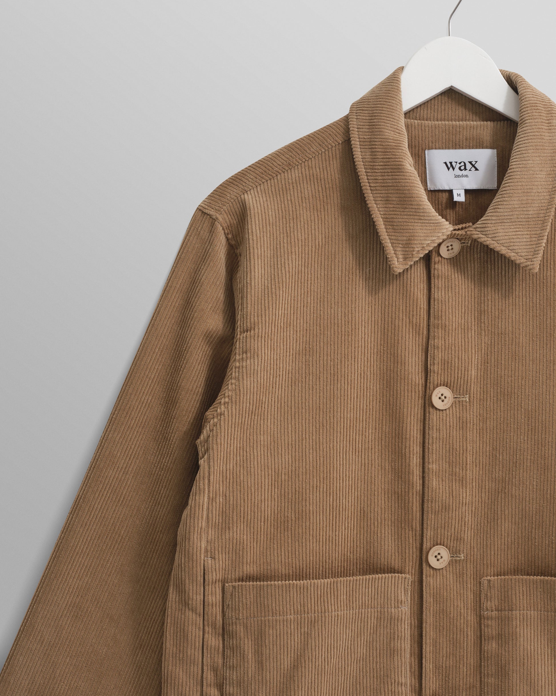 wax london men's Landmark - Sand Corduroy Chore Jacket