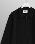 wax london men's Lennox - Black Milano Stripe Knitted Polo