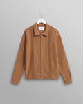 wax london men's Lennox - Camel Milano Stripe Knitted Polo