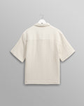 wax london men's Lido - Ecru Dobby Cotton Weave Short-Sleeve Shirt