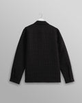 wax london men's Lomond - Black Petal Jacquard Quilted Overshirt