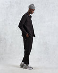 wax london men's Lomond - Black Petal Jacquard Quilted Overshirt