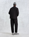 wax london men's Lomond - Black Petal Jacquard Quilted Overshirt