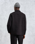 wax london men's Lomond - Black Petal Jacquard Quilted Overshirt