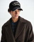 wax london men's Magnus - Brown Herringbone Double-Breasted Wool Overcoat