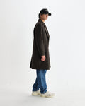 wax london men's Magnus - Brown Herringbone Double-Breasted Wool Overcoat
