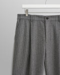 wax london men's Malham - Charcoal Grey Pinstripe Wool Trousers