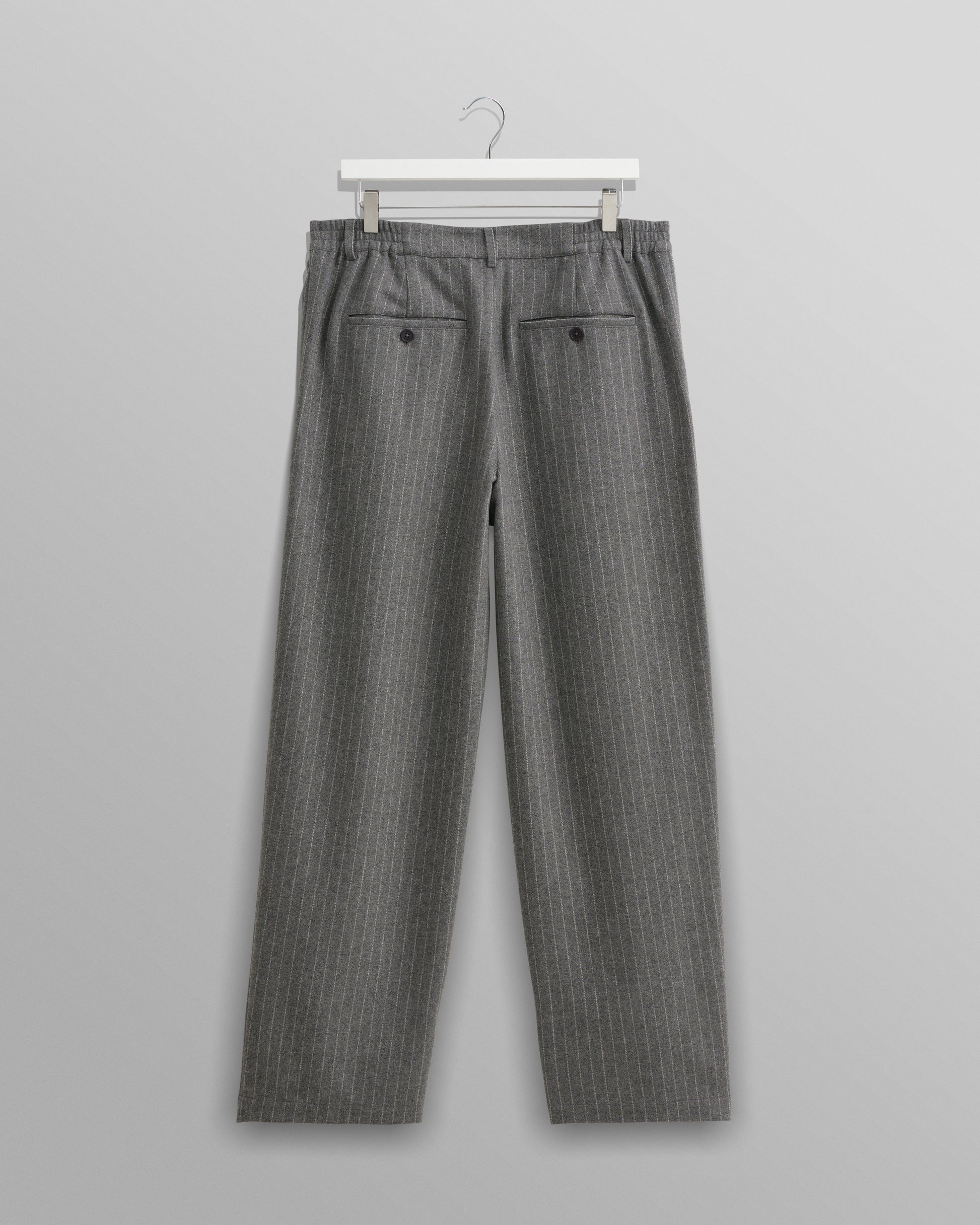 wax london men's Malham - Charcoal Grey Pinstripe Wool Trousers