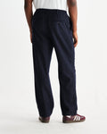 wax london men's Malham - Navy Pinstripe Wool Trousers