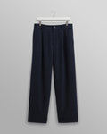 wax london men's Malham - Navy Pinstripe Wool Trousers