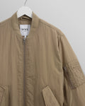 wax london men's Malvern - Washed Khaki Nylon Bomber Jacket
