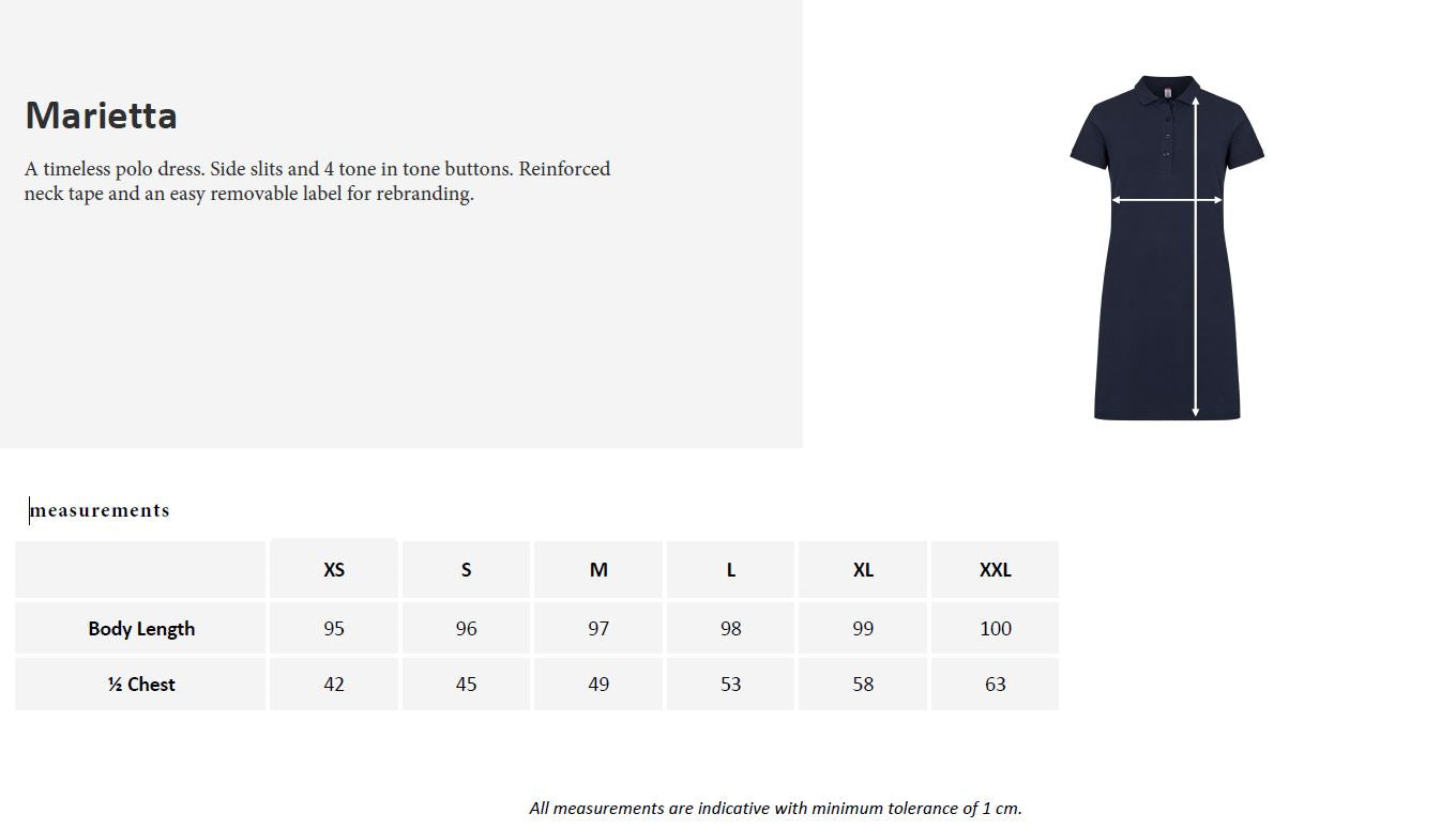 Clique Marietta Polo Dress | Ladies Polo Shirt Dress | 100% Cotton | Navy or Black | XS-2XL - Polo Shirt - Logo Free Clothing