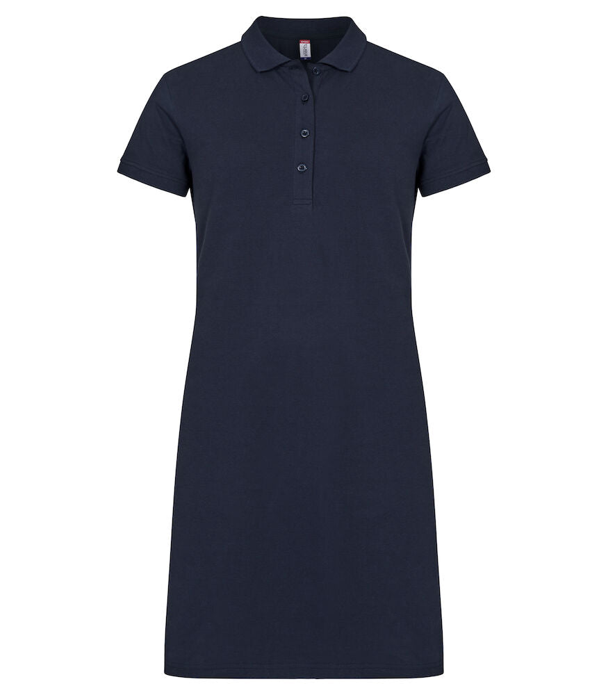 Clique Marietta Polo Dress | Ladies Polo Shirt Dress | 100% Cotton | Navy or Black | XS-2XL - Polo Shirt - Logo Free Clothing