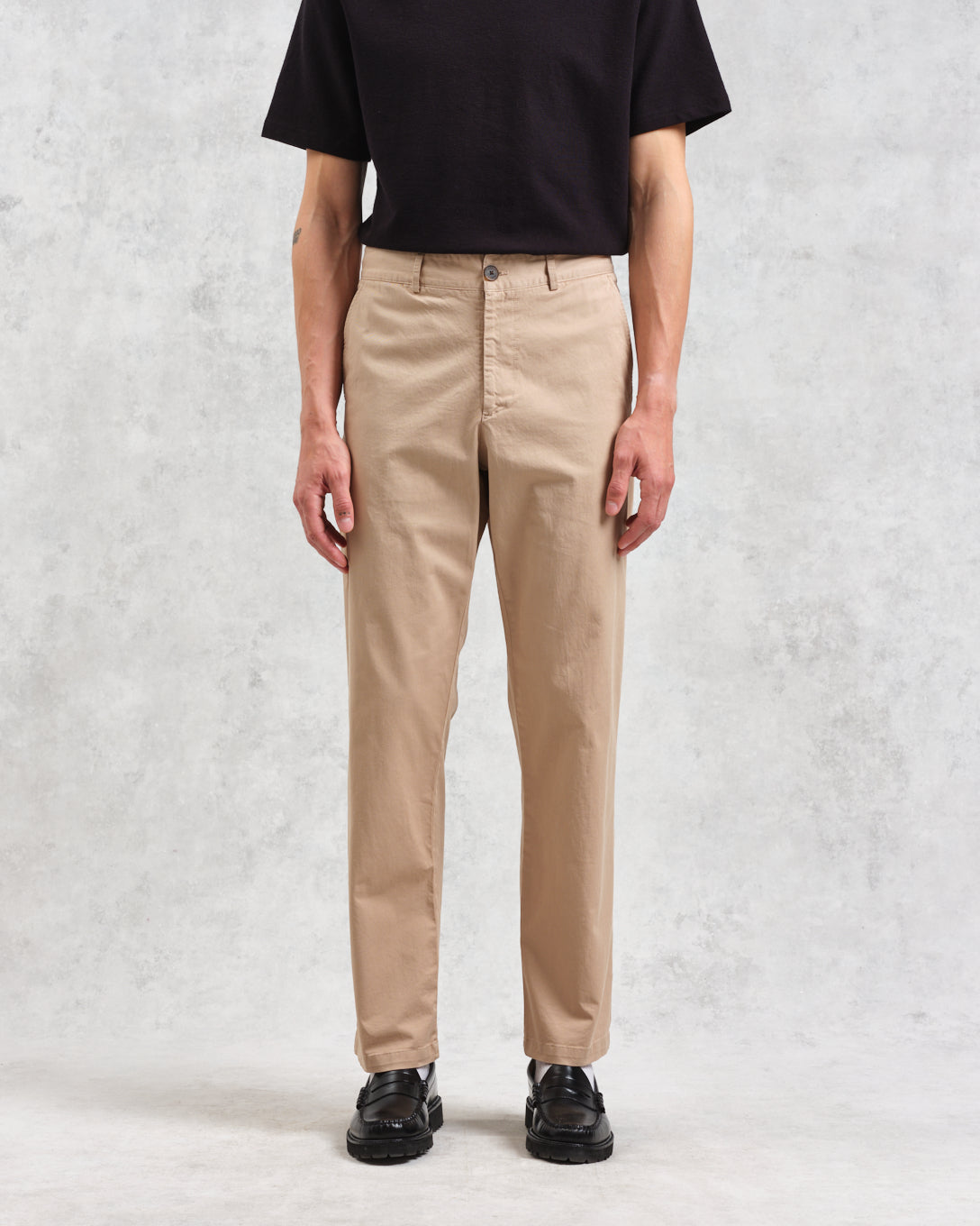 wax london men's Marwood Trousers Beige Cotton Twill