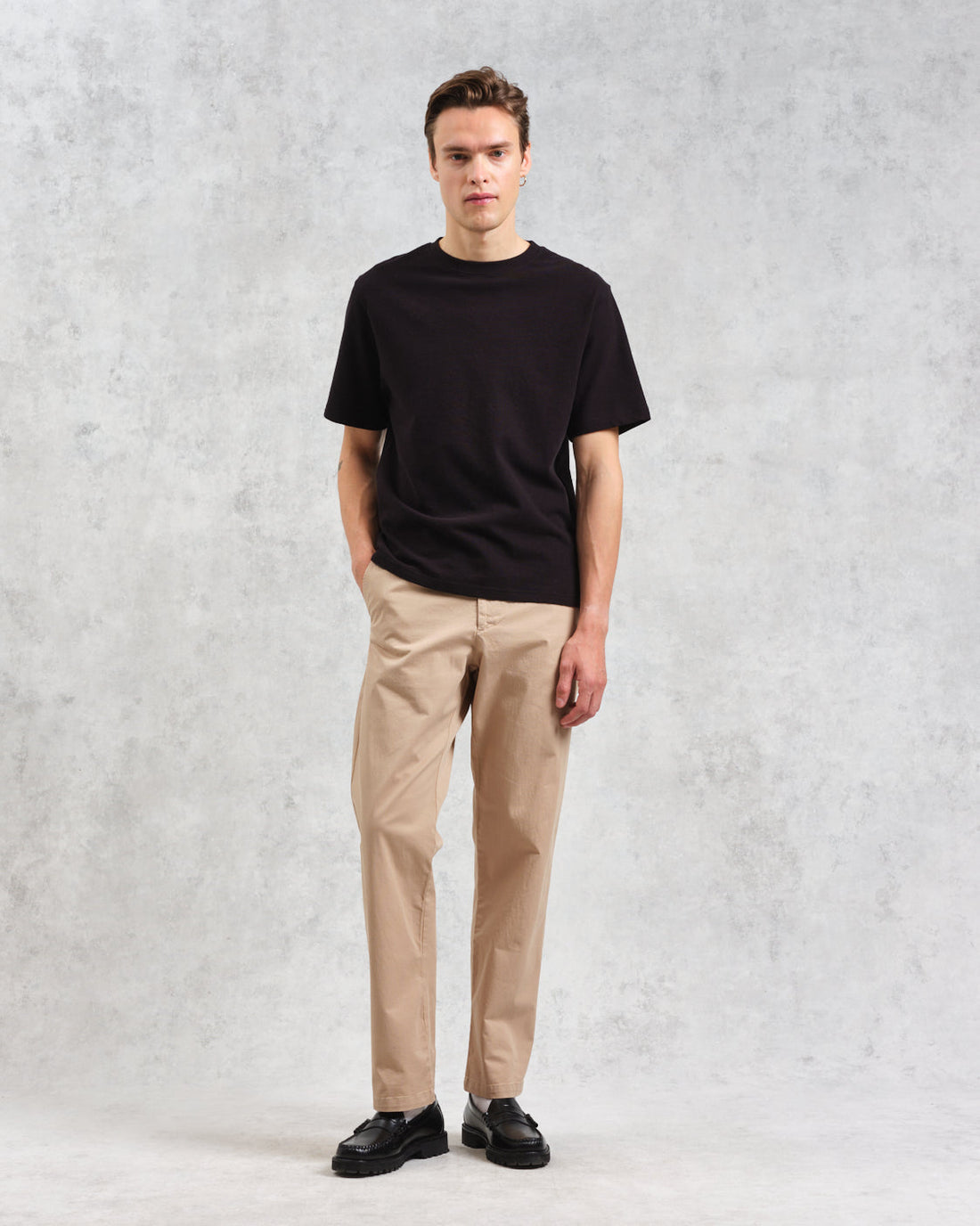 wax london men's Marwood Trousers Beige Cotton Twill
