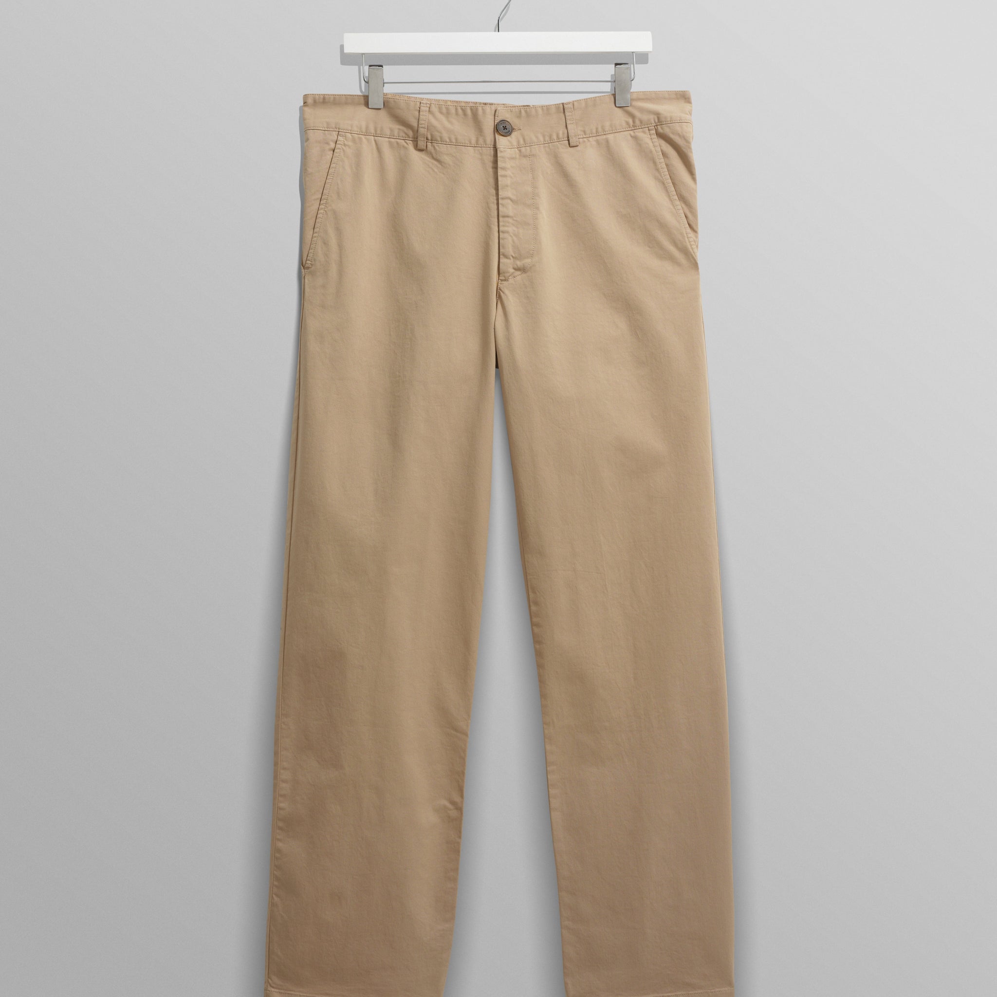 wax london men's Marwood Trousers Beige Cotton Twill