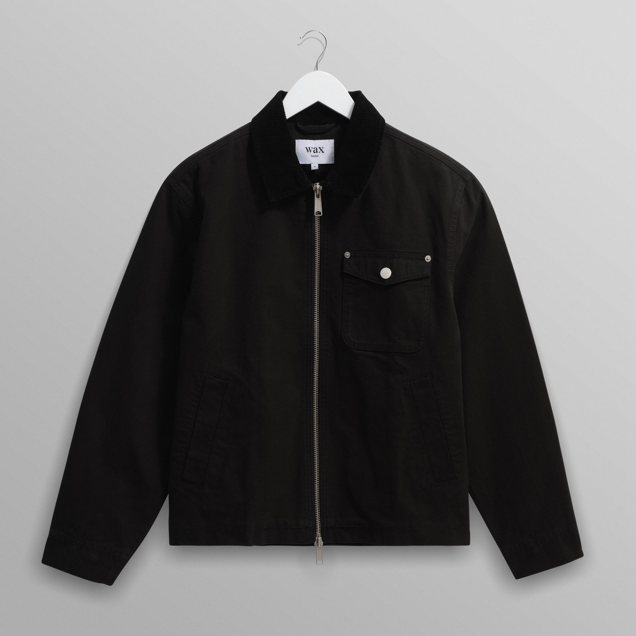 wax london men's Mason - Black Canvas Work Jacket