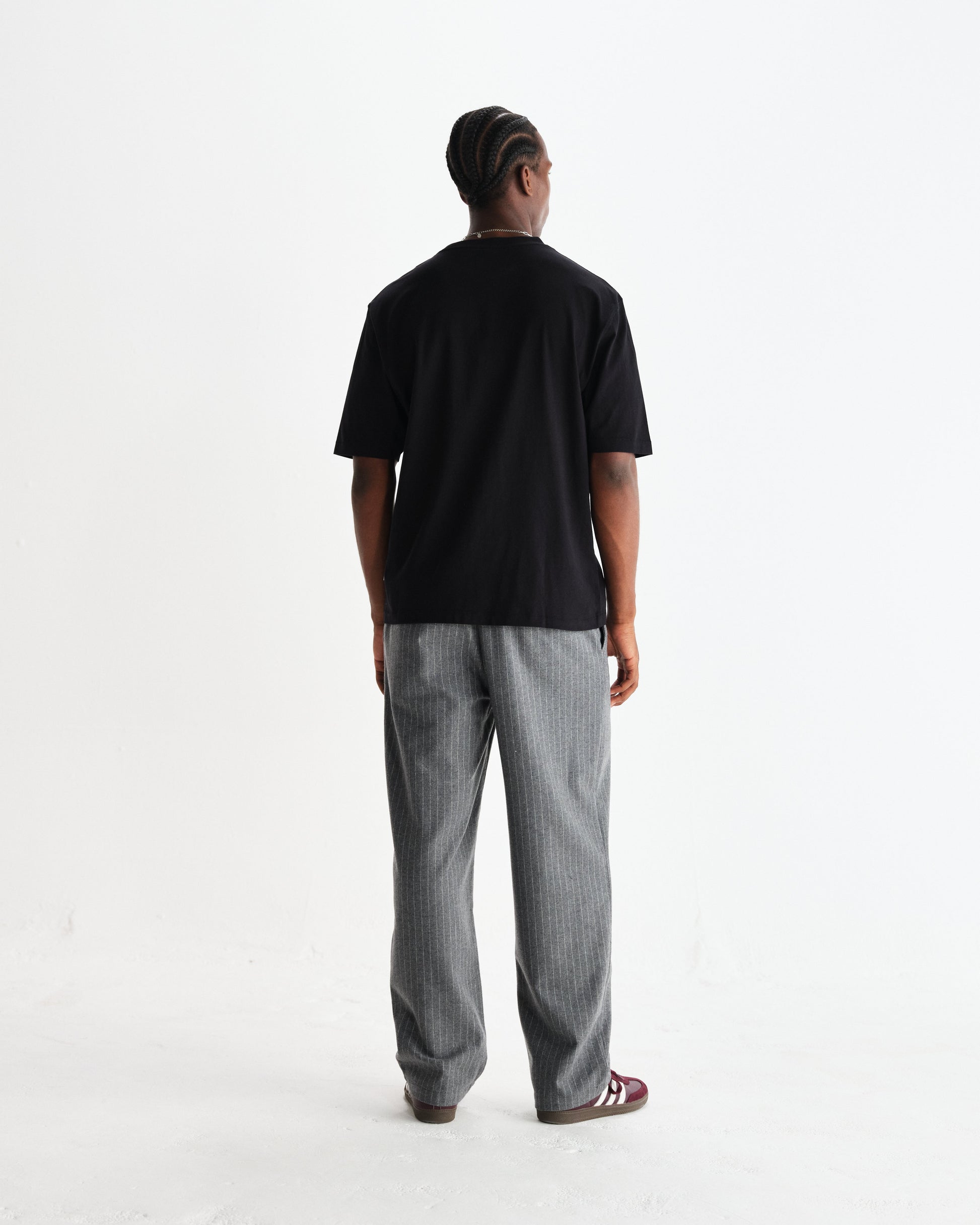 wax london men's Milton - Black Organic Compact Cotton T-Shirt