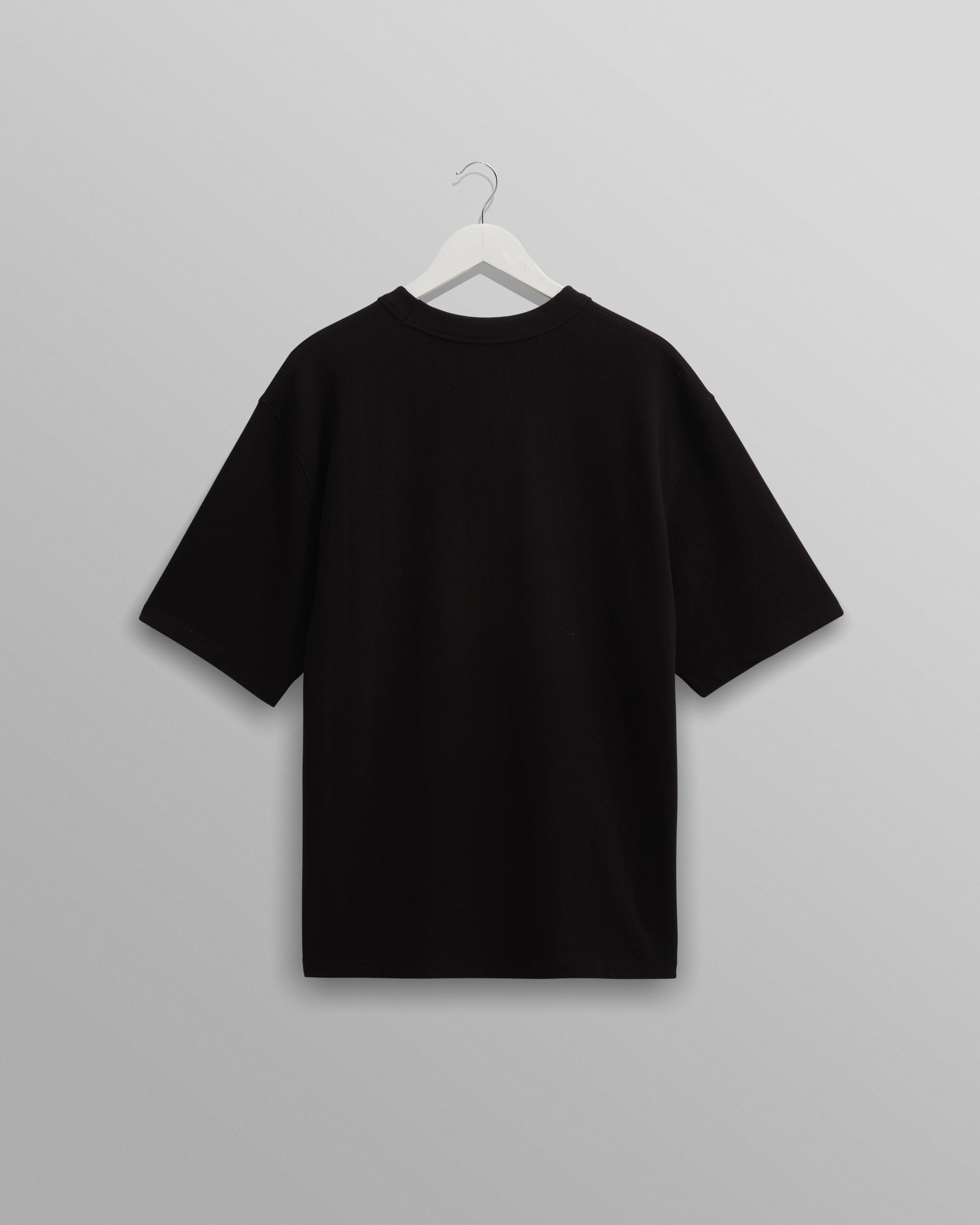 wax london men's Milton - Black Organic Compact Cotton T-Shirt