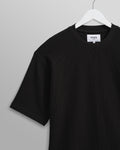 wax london men's Milton - Black Organic Waffle Cotton T-Shirt