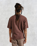 wax london men's Milton - Brown Emerised Organic Cotton T-Shirt