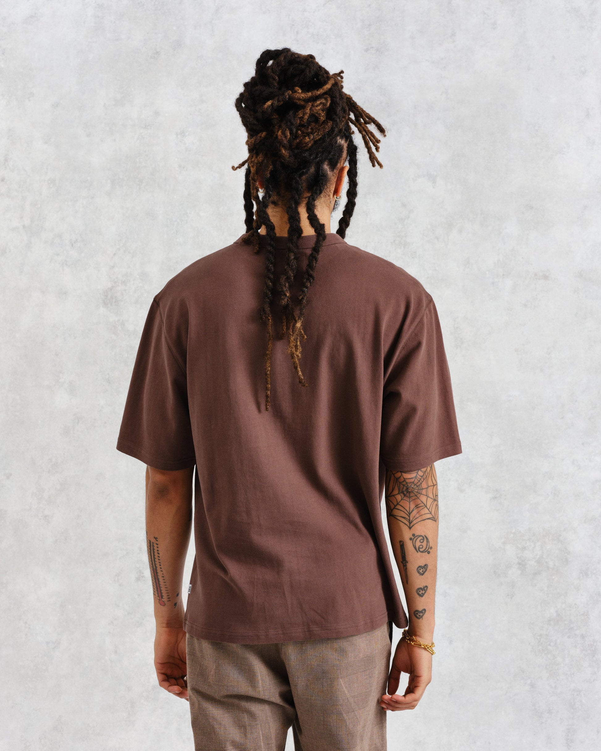 wax london men's Milton - Brown Emerised Organic Cotton T-Shirt