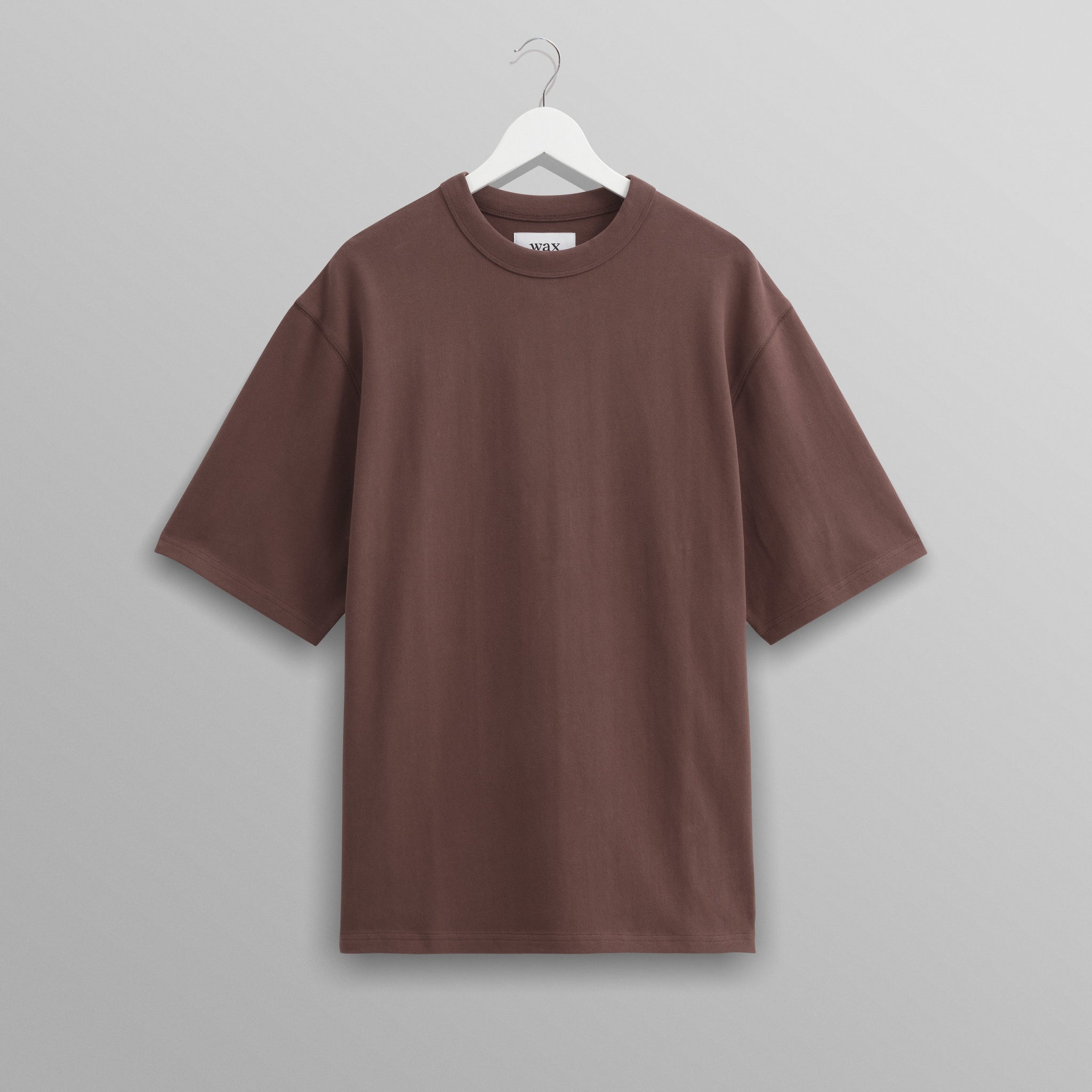 wax london men's Milton - Brown Emerised Organic Cotton T-Shirt