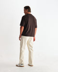 wax london men's Milton - Dark Brown Organic Emorised Cotton T-Shirt