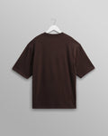 wax london men's Milton - Dark Brown Organic Emorised Cotton T-Shirt