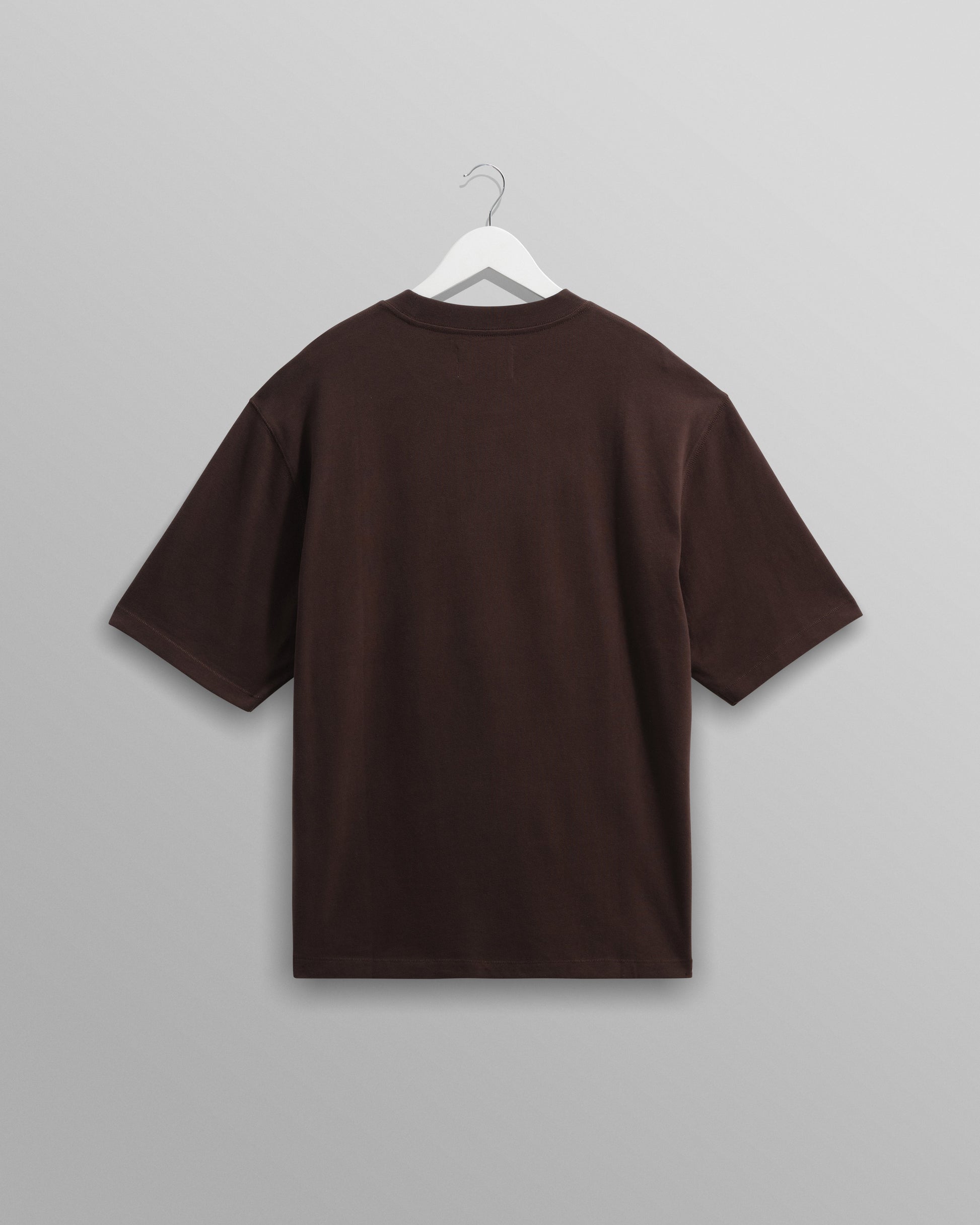 wax london men's Milton - Dark Brown Organic Emorised Cotton T-Shirt