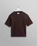 wax london men's Milton - Dark Brown Organic Emorised Cotton T-Shirt