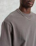 wax london men's Milton - Dark Grey Emerised Organic Cotton T-Shirt