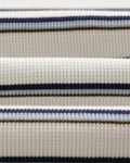 wax london men's Milton - Ecru Organic Stripe Waffle Cotton T-Shirt