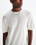wax london men's Milton - Ecru Organic Waffle Cotton T-Shirt