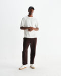 wax london men's Milton - Ecru Organic Waffle Cotton T-Shirt